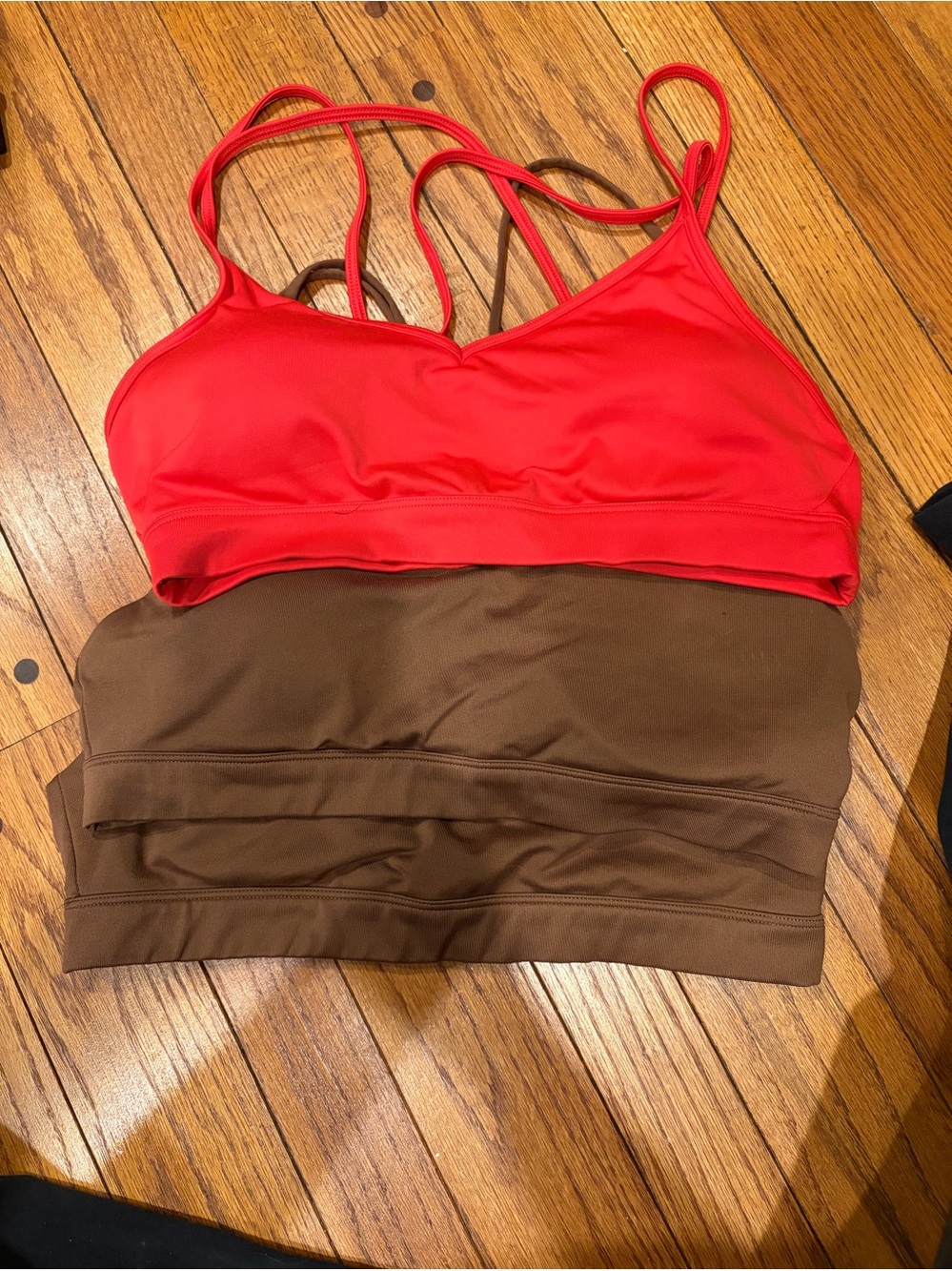 3 Old Navy Red & Brown Strappy Bralette Duo
